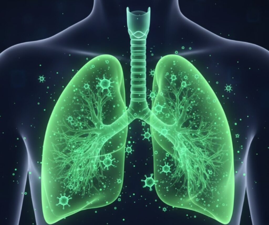 Wpływ NAC na drogi oddechowe i płuca - grafika medyczna